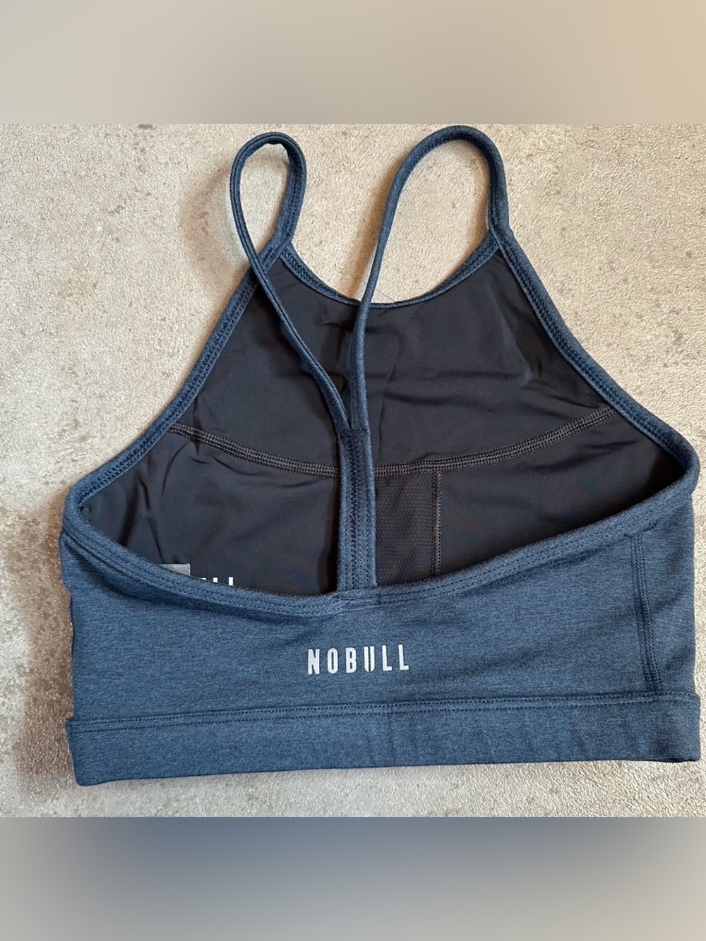Women’s Charcoal Gray High-Neck sports bra - Picture 2 of 3
